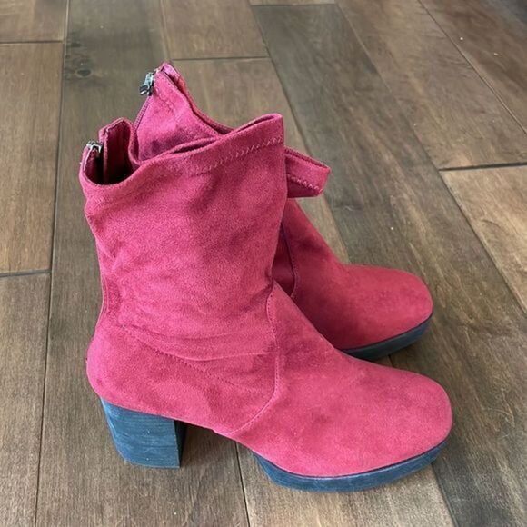 Free People Vandal Platform Boots Wine Red Suede EU 41 US 11 NWOB - Picture 5 of 8